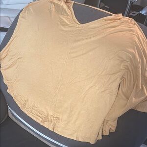 Lane Bryant flowy Mustard Short Sleeve Top